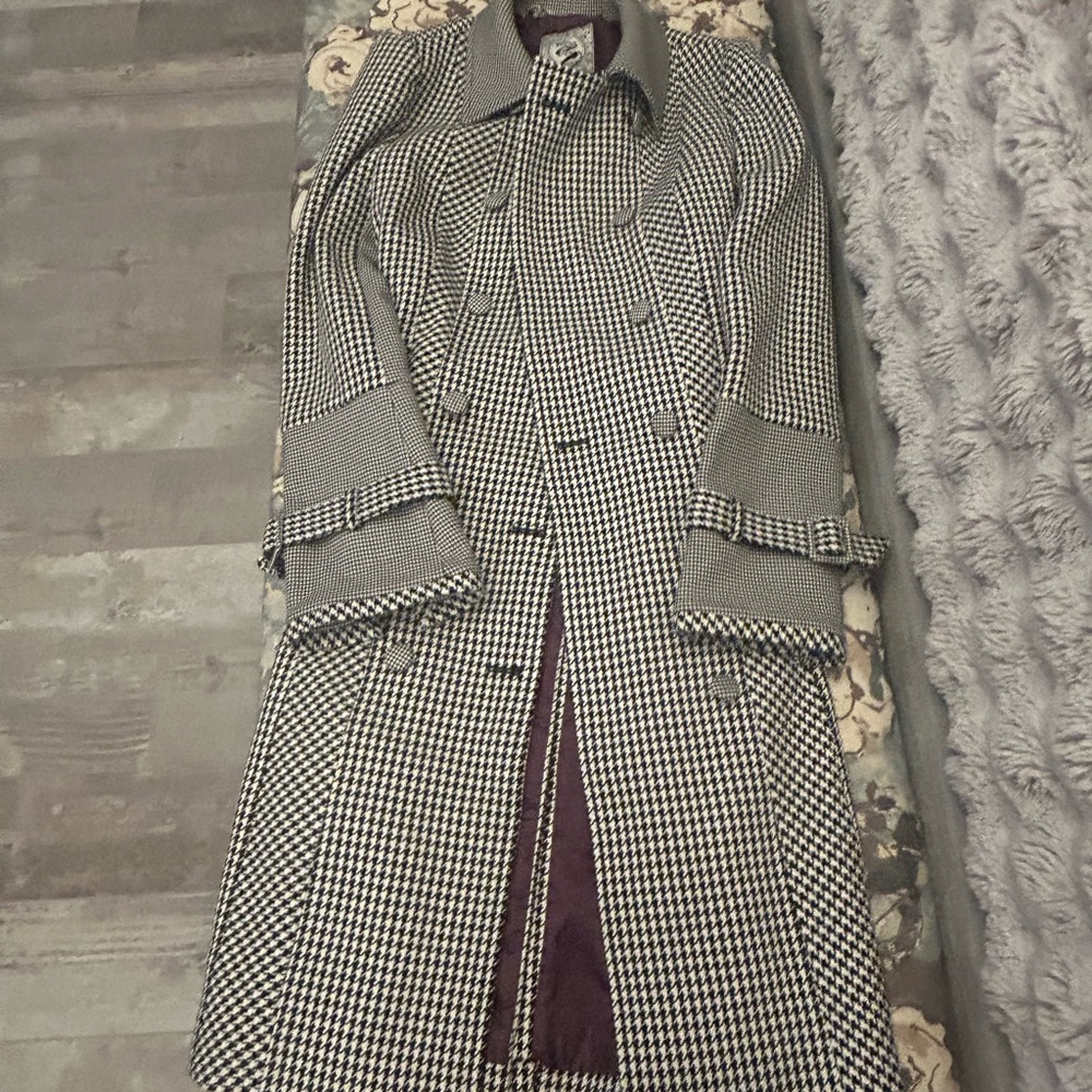 Stylish Houndstooth Women's Coat - Picture 2 of 2
